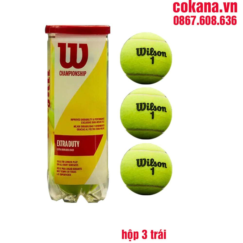 Banh tennis Wilson WRT110000 Championship đỏ hộp 3 trái - COKANA