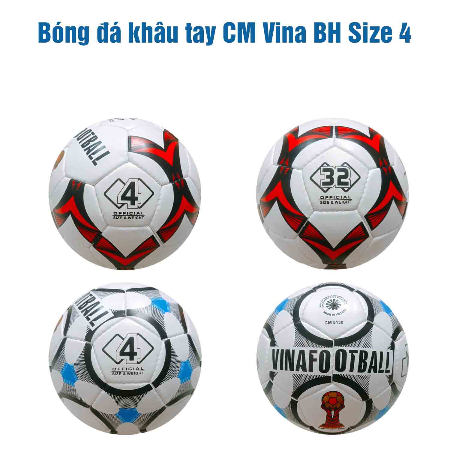 Bóng Đá Bách Hiền số 4 CM Vina Vinafootball khâu tay Da PVC CM - COKANA