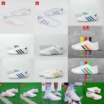 Giày đá bóng Wika 3 sọc trắng lớn size 38>>43 - COKANA