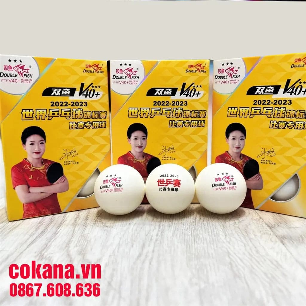 Quả bóng bàn thi đấu 40+ Double Fish - COKANA