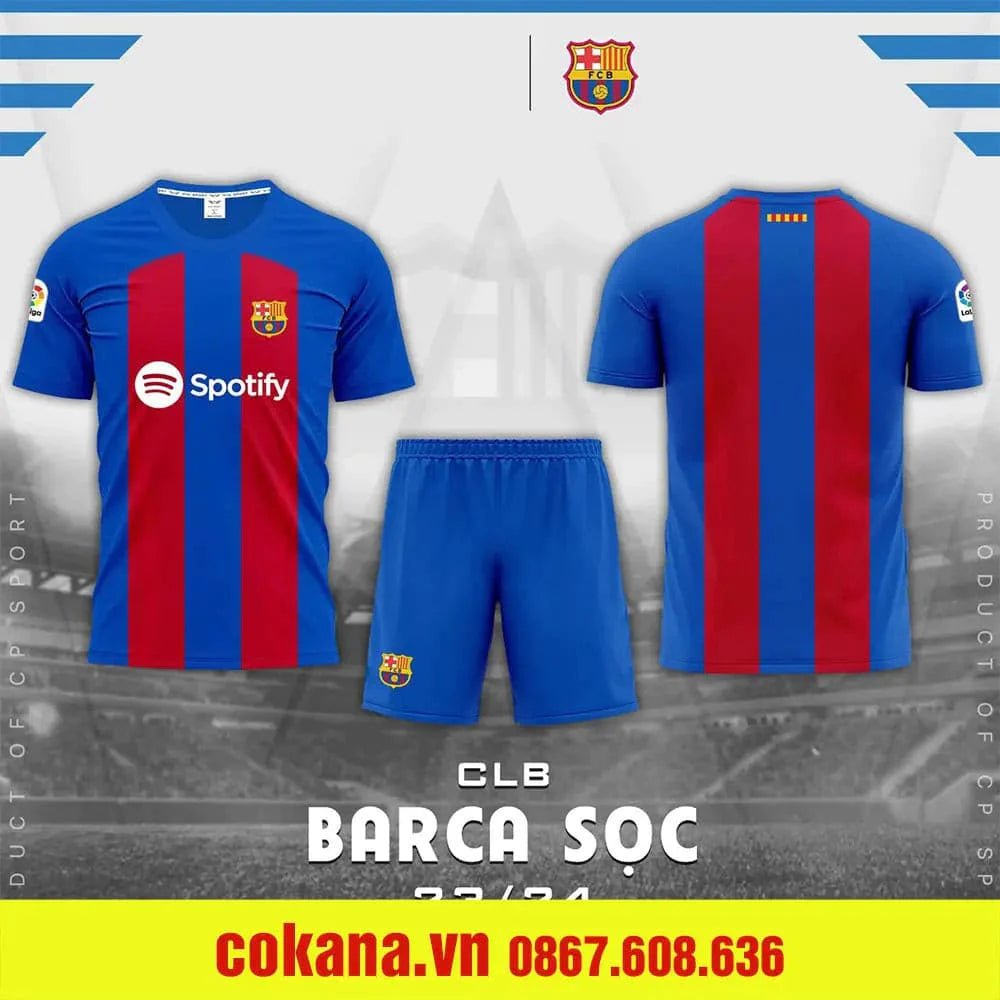 Quần áo bóng đá Barcelona thun lạnh CP Winsport - COKANA