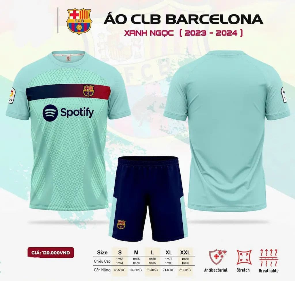 Quần áo bóng đá barcelona thun lạnh Dk 2023-24 - COKANA