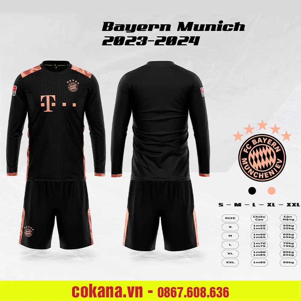 Quần áo bóng đá Bayern Munich tay dài thun lạnh 2023-24 - COKANA