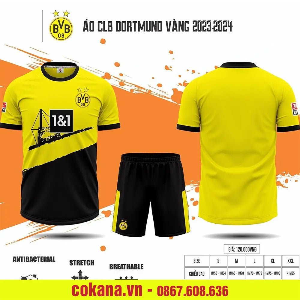 Quần áo bóng đá Borussia Dortmund thun lạnh DK 2023-24 - COKANA