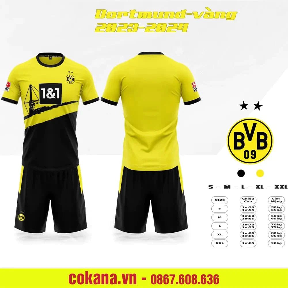 Quần áo bóng đá Borussia Dortmund thun lạnh SV 2023-24 - COKANA