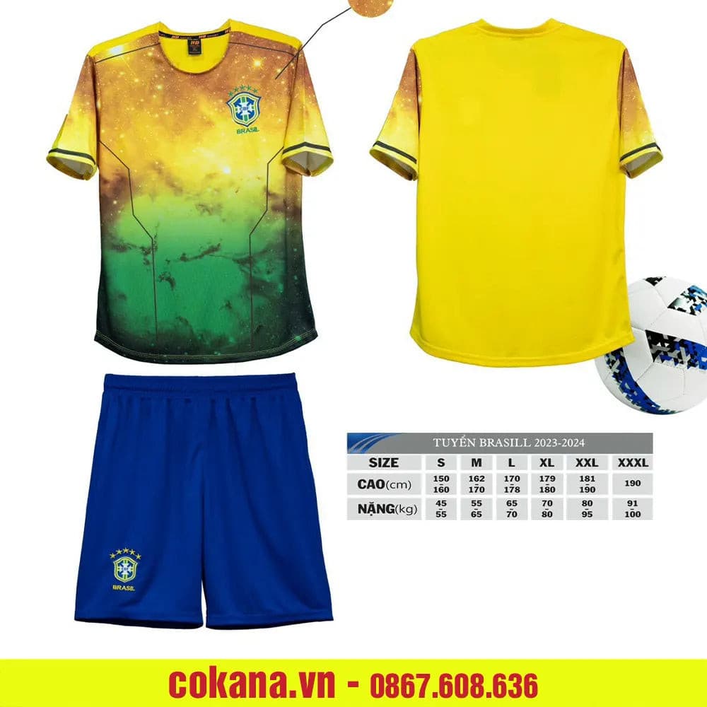 Quần áo bóng đá Brazil thun thái HD 2023-24 - COKANA