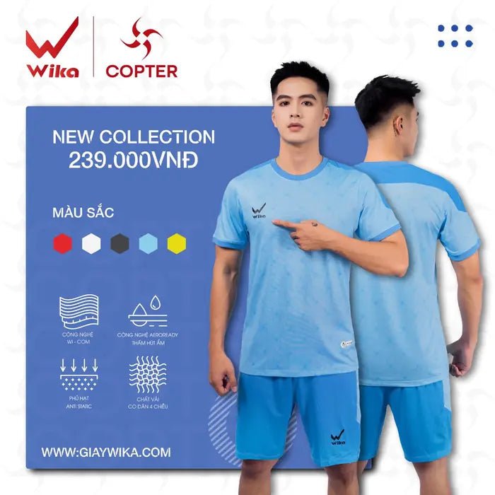 Quần áo bóng đá Copter Wika không logo - COKANA