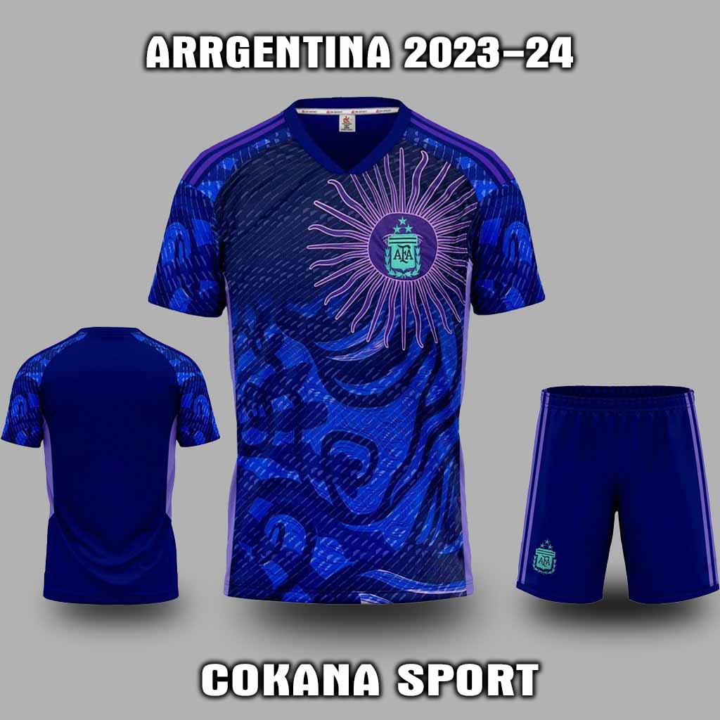 Quần áo bóng đá đội tuyển Achen Argentina 2023-24 thun lạnh DK - Tím / S Tím S - COKANA