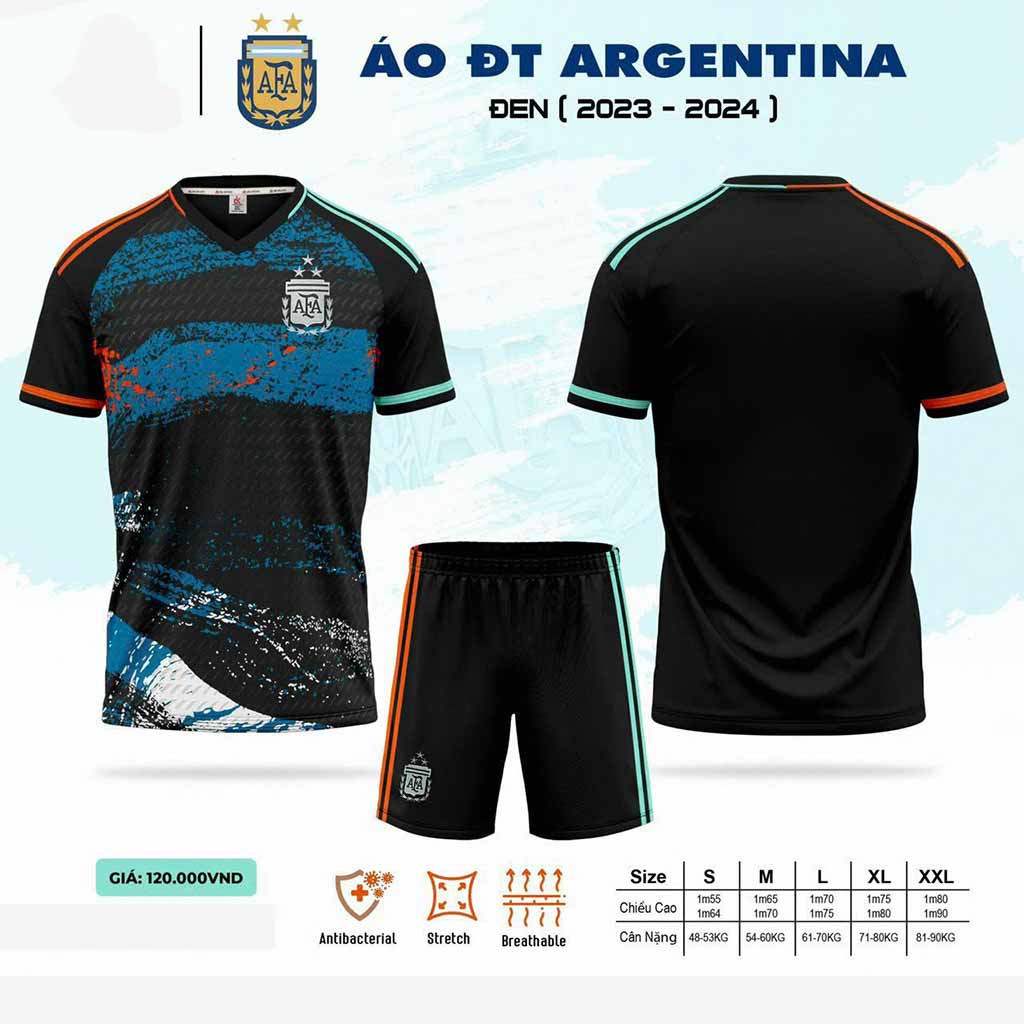 Quần áo bóng đá đội tuyển Achen Argentina 2023-24 thun lạnh DK - Tím / S Tím S - COKANA