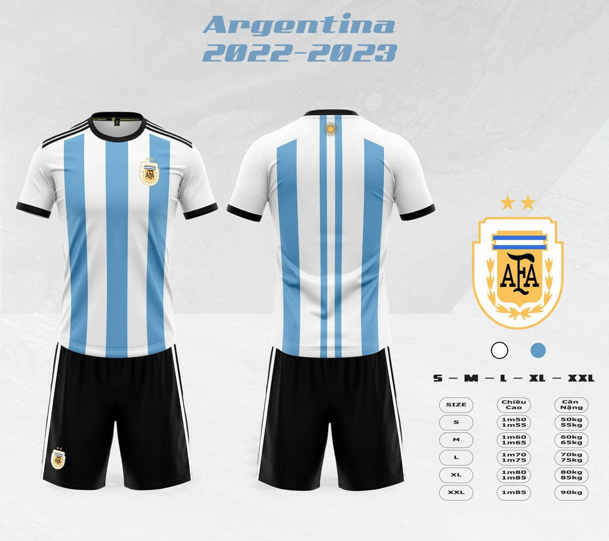 Quần áo bóng đá đội tuyển achen Argentina 2023-24 thun lạnh Sao Viêt - COKANA