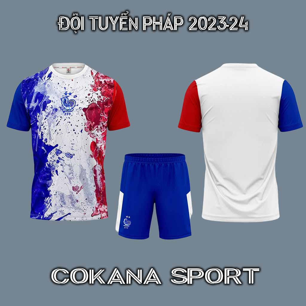 Quần áo bóng đá đội tuyển Pháp France 2023-24 thun lạnh DK - COKANA