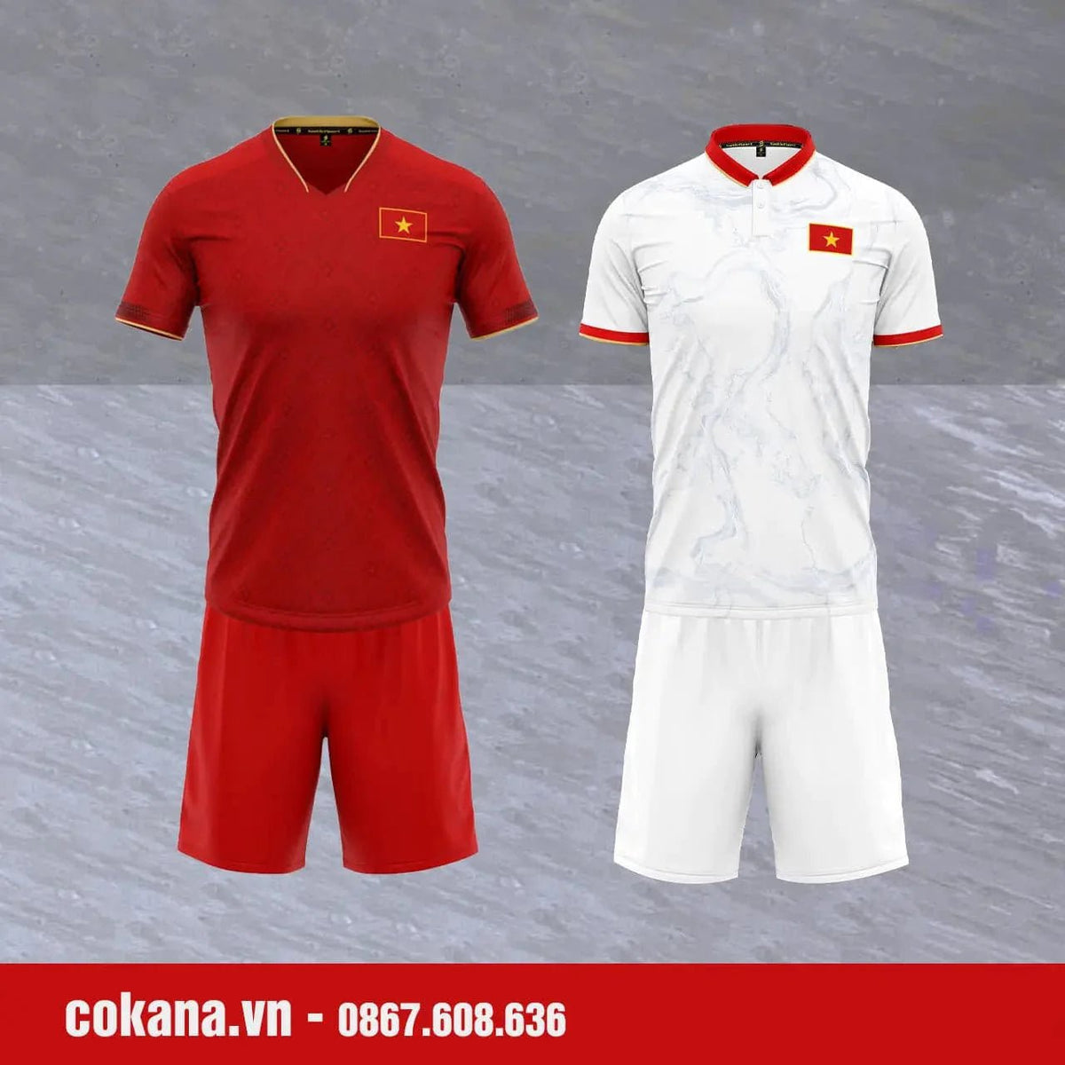 Quần áo bóng đá đội tuyển Việt Nam 2023-24 thun lạnh Sao Viêt - COKANA