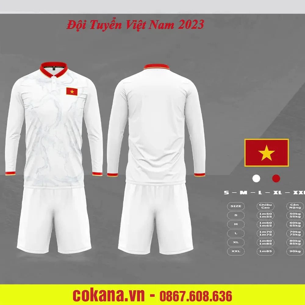 Quần áo bóng đá đội tuyển Việt Nam tay dài thun lạnh SV 2023-24 - COKANA