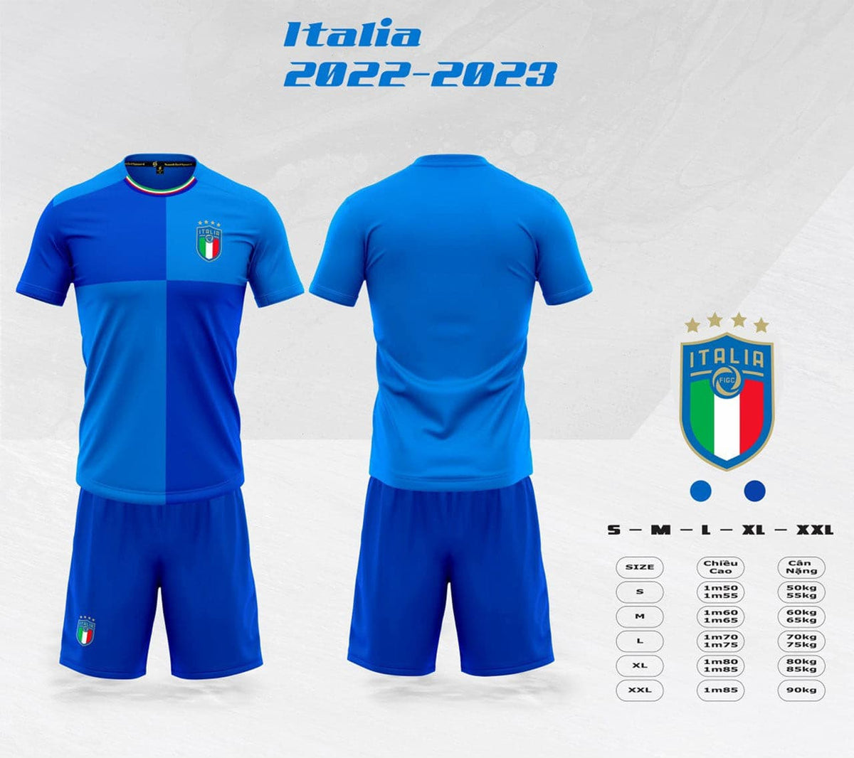 Quần áo bóng đá đội tuyển ý Italia 2023-24 thun lạnh Sao Viêt - COKANA