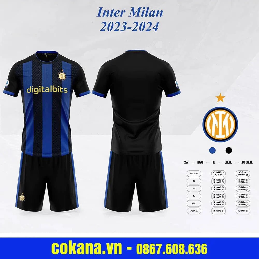 Quần áo bóng đá Inter Milan 2023-24 thun lạnh SV - Sọc đen xanh / S Sọc đen xanh S - COKANA