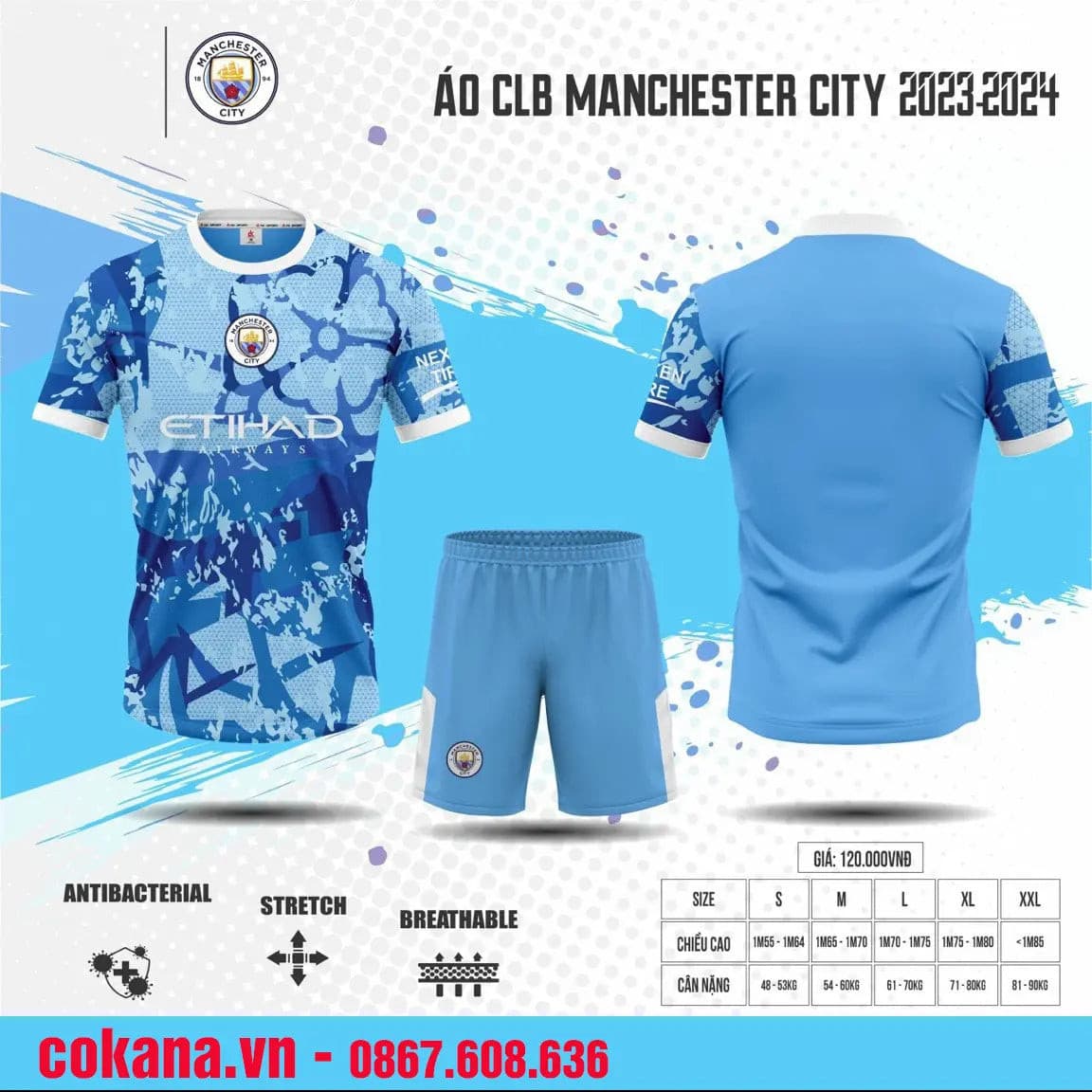 Quần áo bóng đá MC Manchester City DK 2023-24 - COKANA