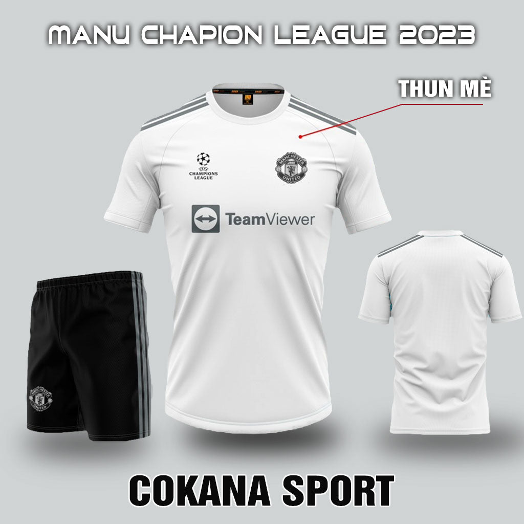Quần áo bóng đá Mu Manu Manchester United Champion Luegea thun mè - COKANA