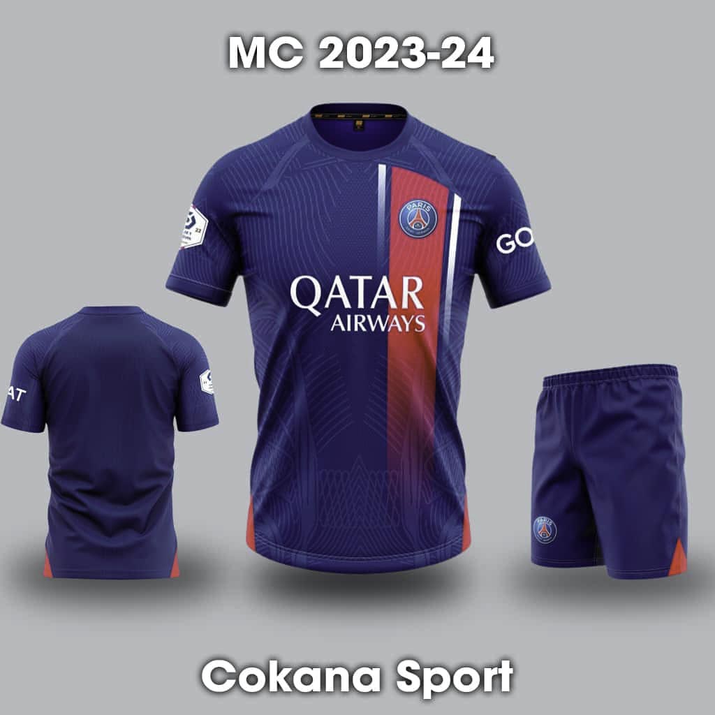 Quần áo bóng đá PSG Paris Saint Germain 2023-24 thun mè - COKANA