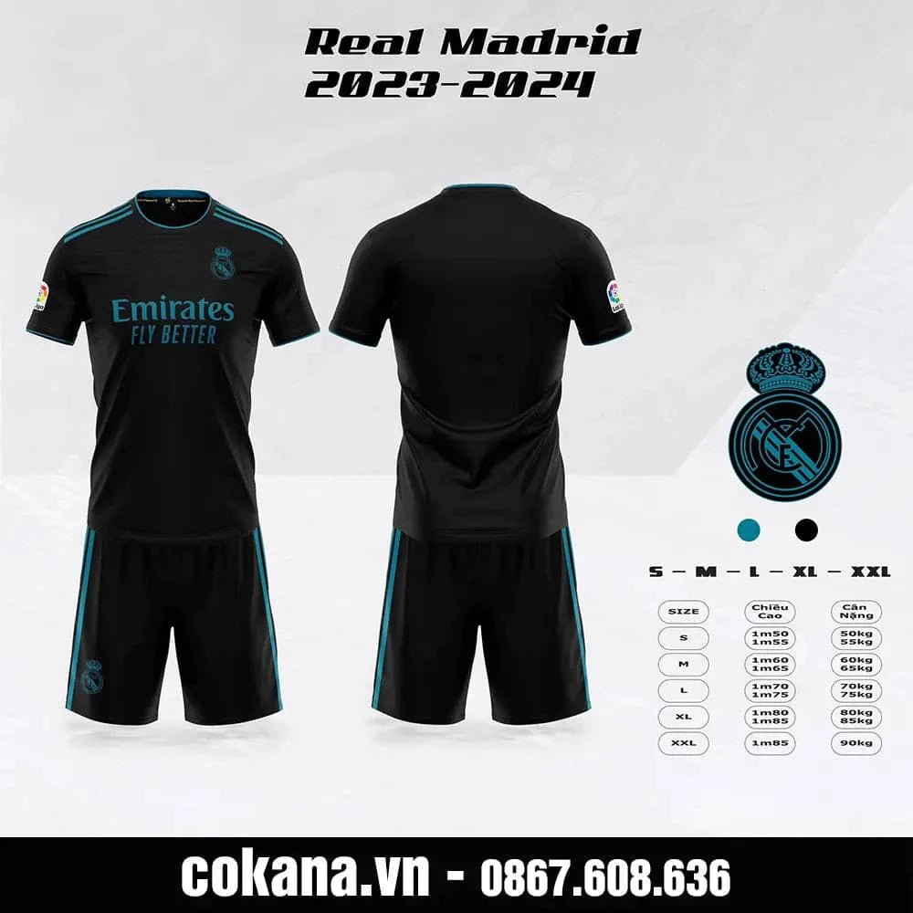 Quần áo bóng đá Real Madrid thun lạnh SV 2023-24 - COKANA