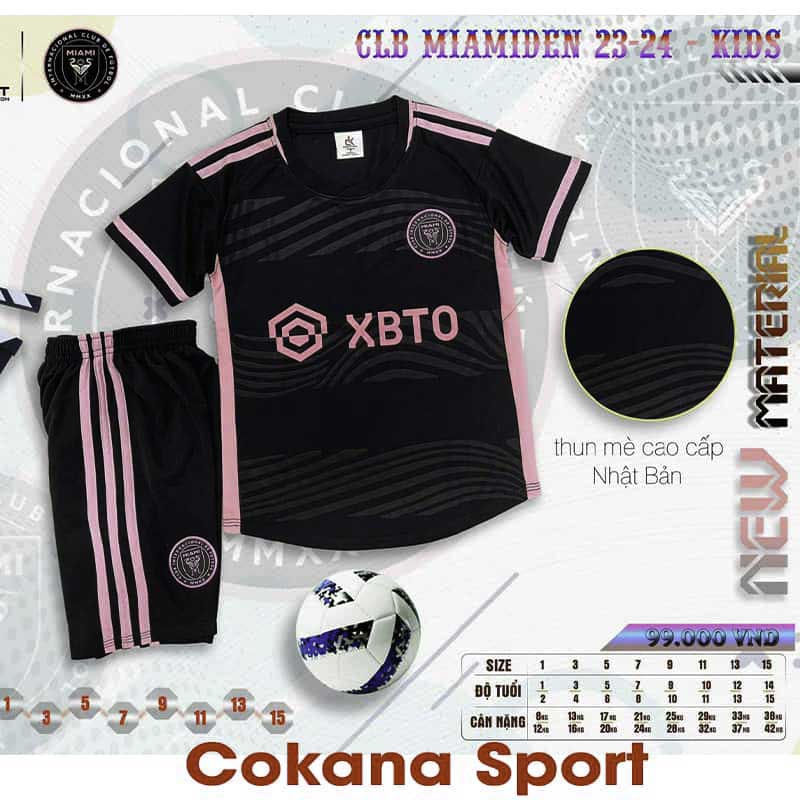 Quần áo bóng đá trẻ em Inter Miami thun mè cao cấp DK - COKANA